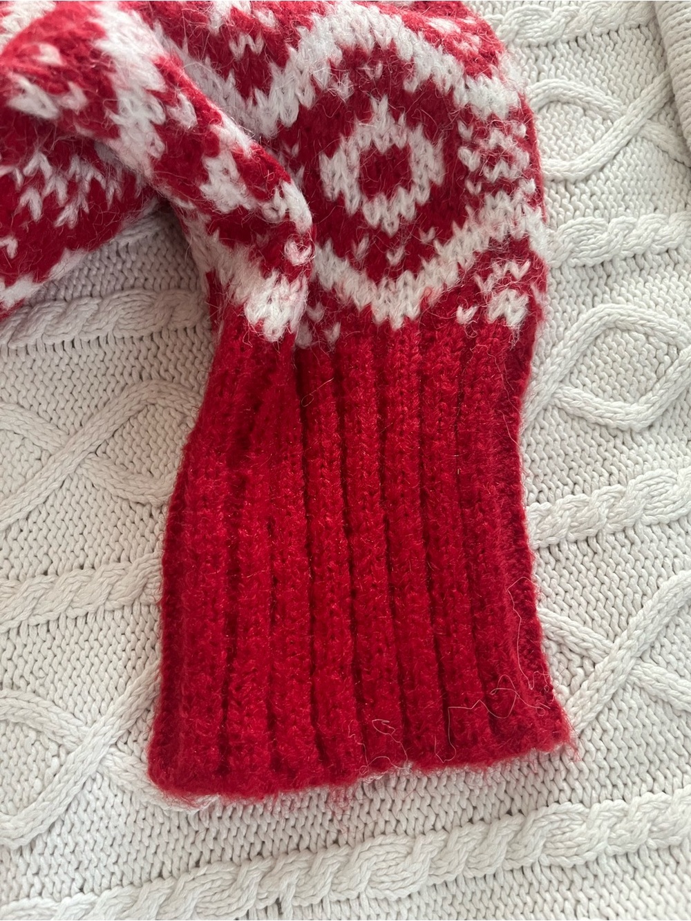 Joseph A. Designer Red & White Fair Isle Turtleneck Sweater Women’s Size 1X - Picture 7 of 14